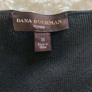 Dana Buchman Woman Size 3X Black Knit Full Button Cardigan Rayon Blend. Pristine